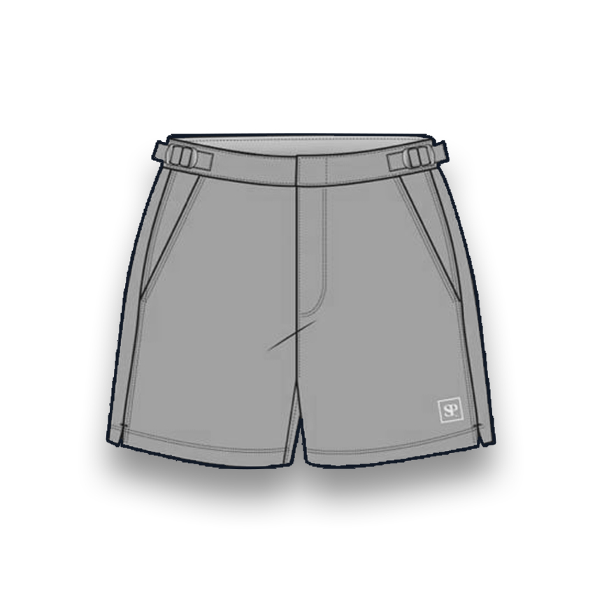 Seaport Studio – Signature Grey Buckle Short